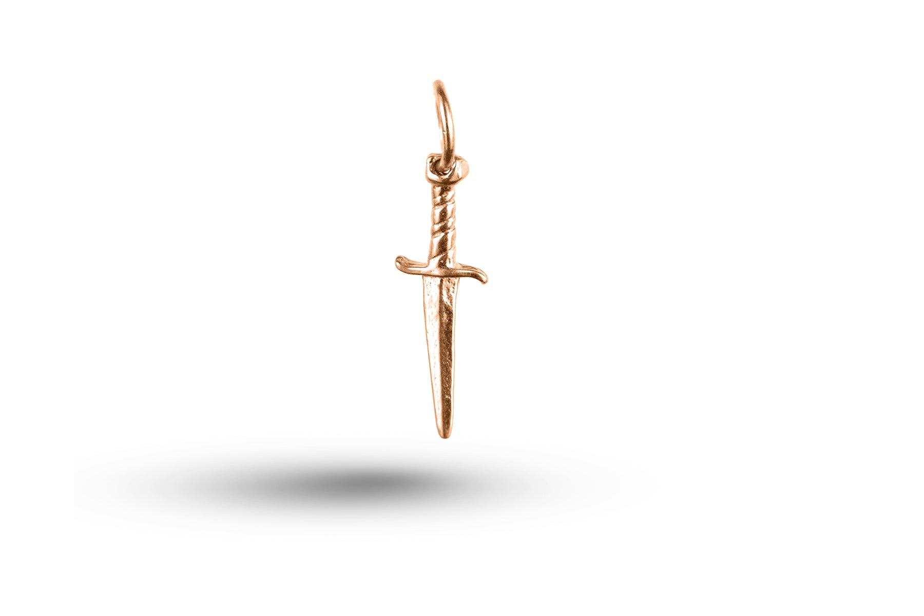 Rose gold Dagger charm.