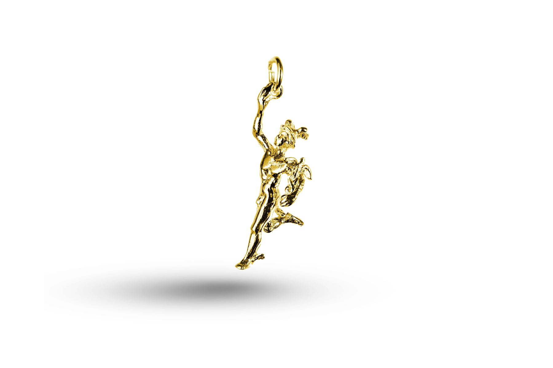 Yellow gold Mercury charm.