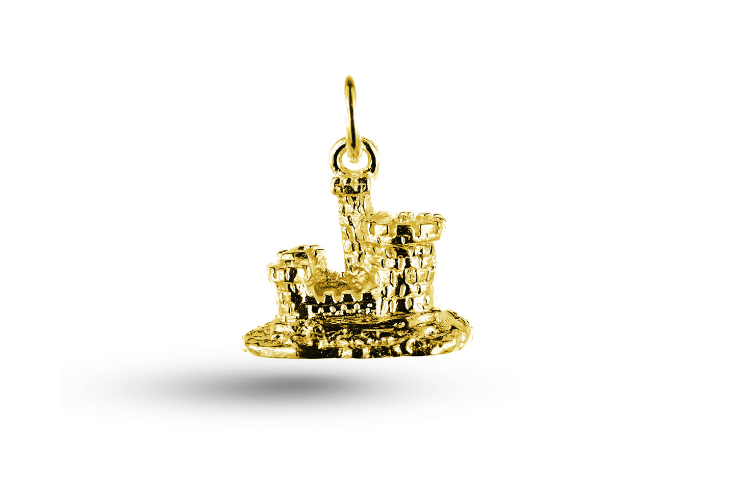 Luxury yellow gold Castle charm.