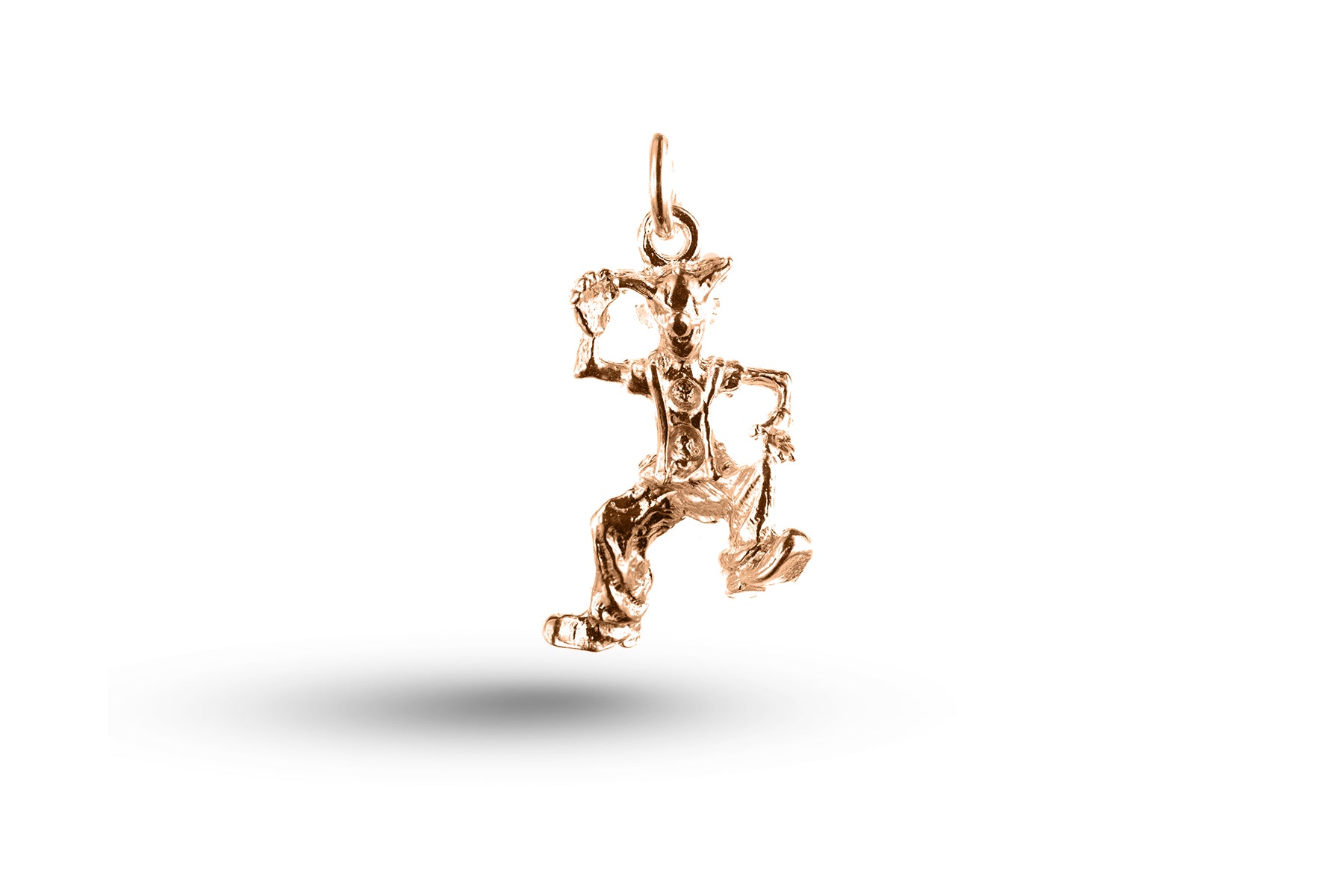 Rose gold Dancing Clown charm.