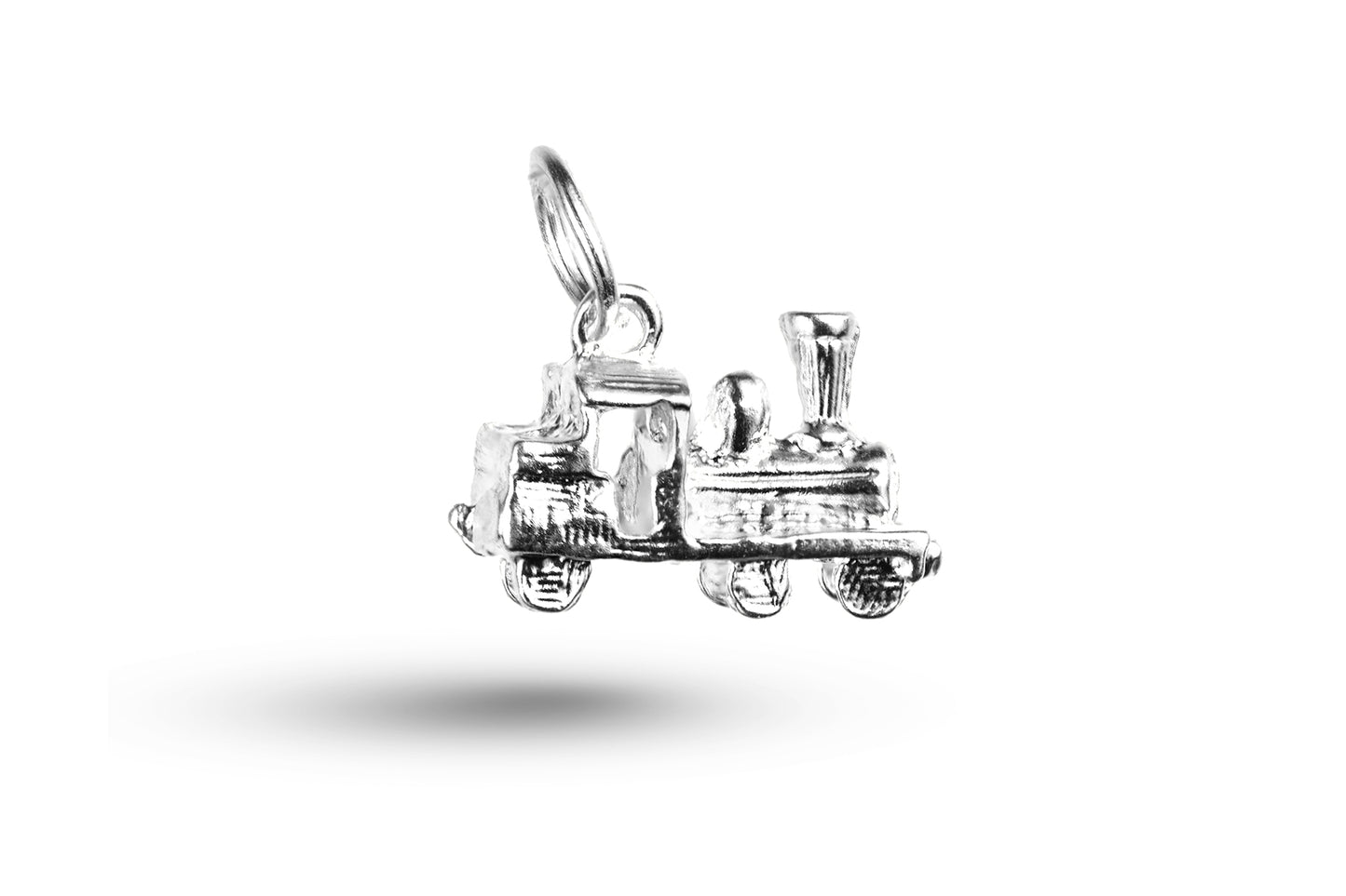White gold Train charm.