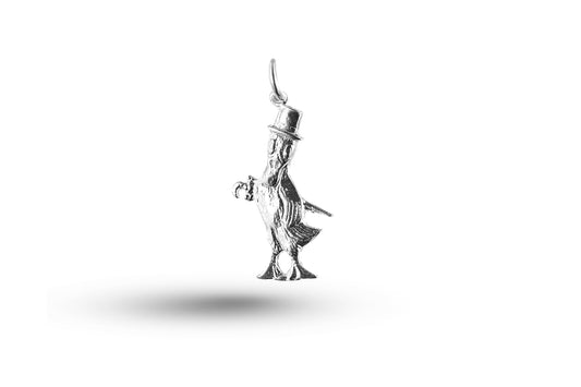 White gold Duck with Umbrella charm.
