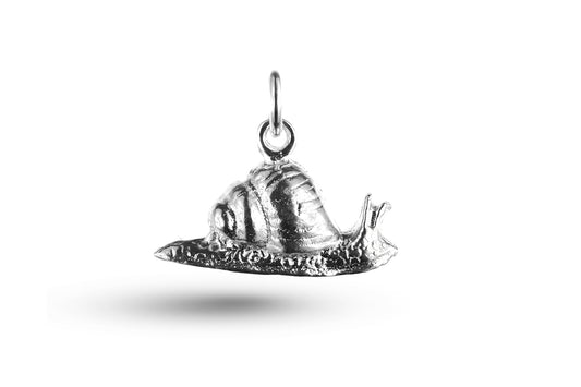 White gold Crawling Snail charm.