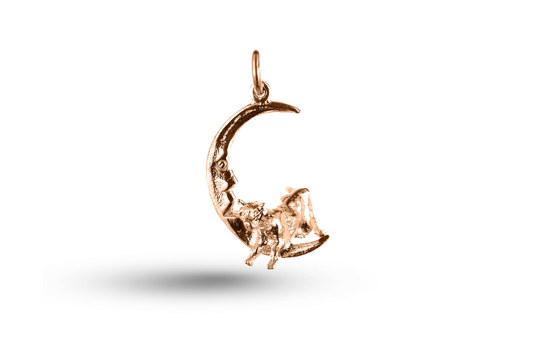 Rose gold Cow Jumped over the Moon Charm.