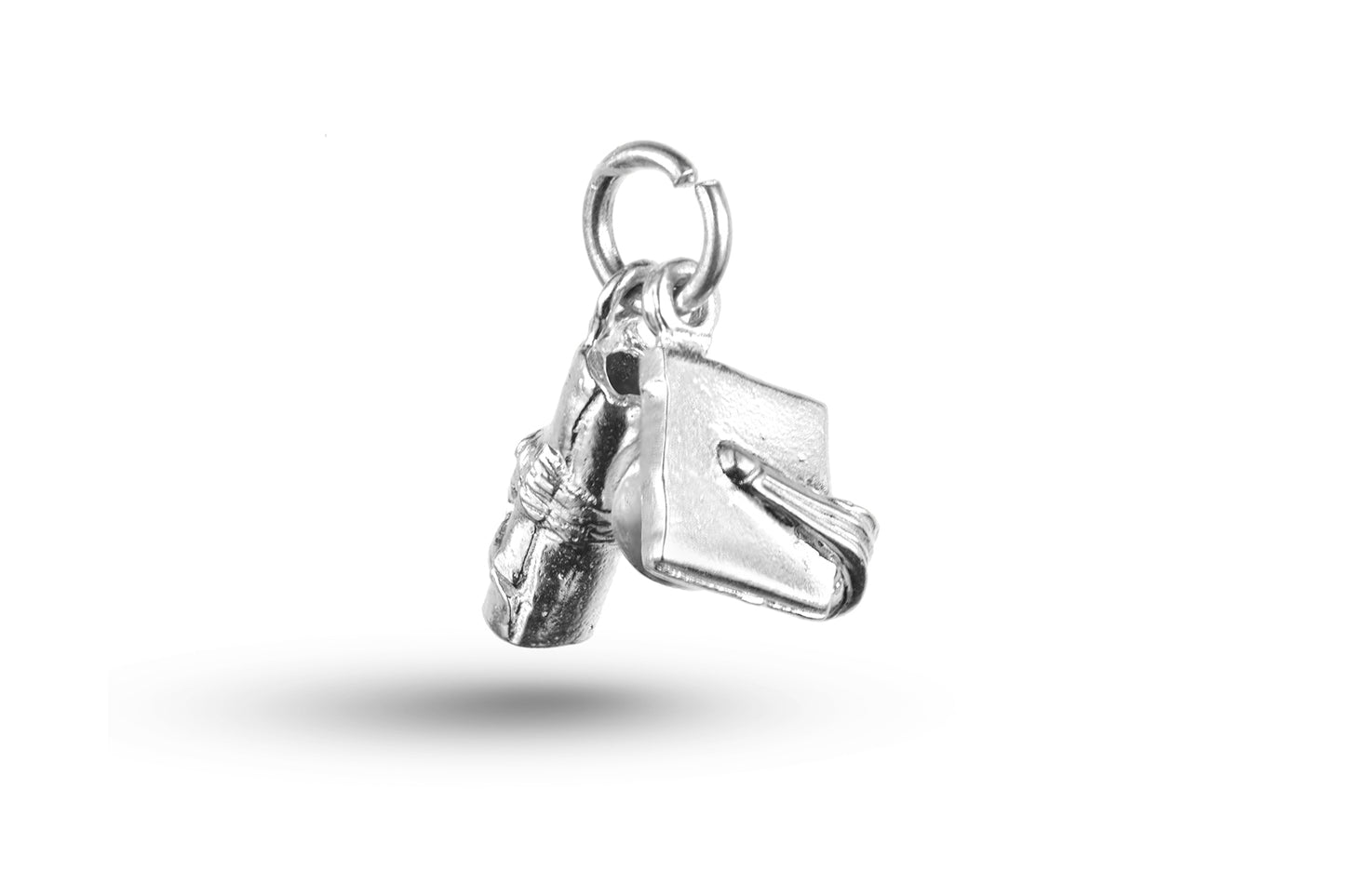 White gold Graduation Set charm.