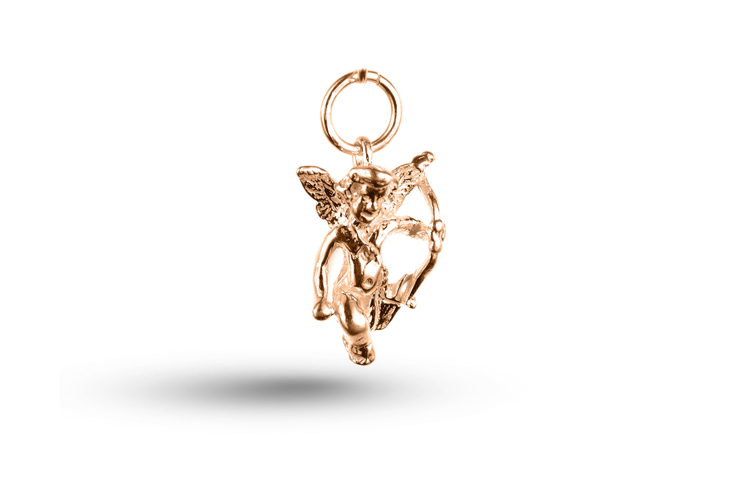 Rose gold Cupid with Bow and Arrow charm.
