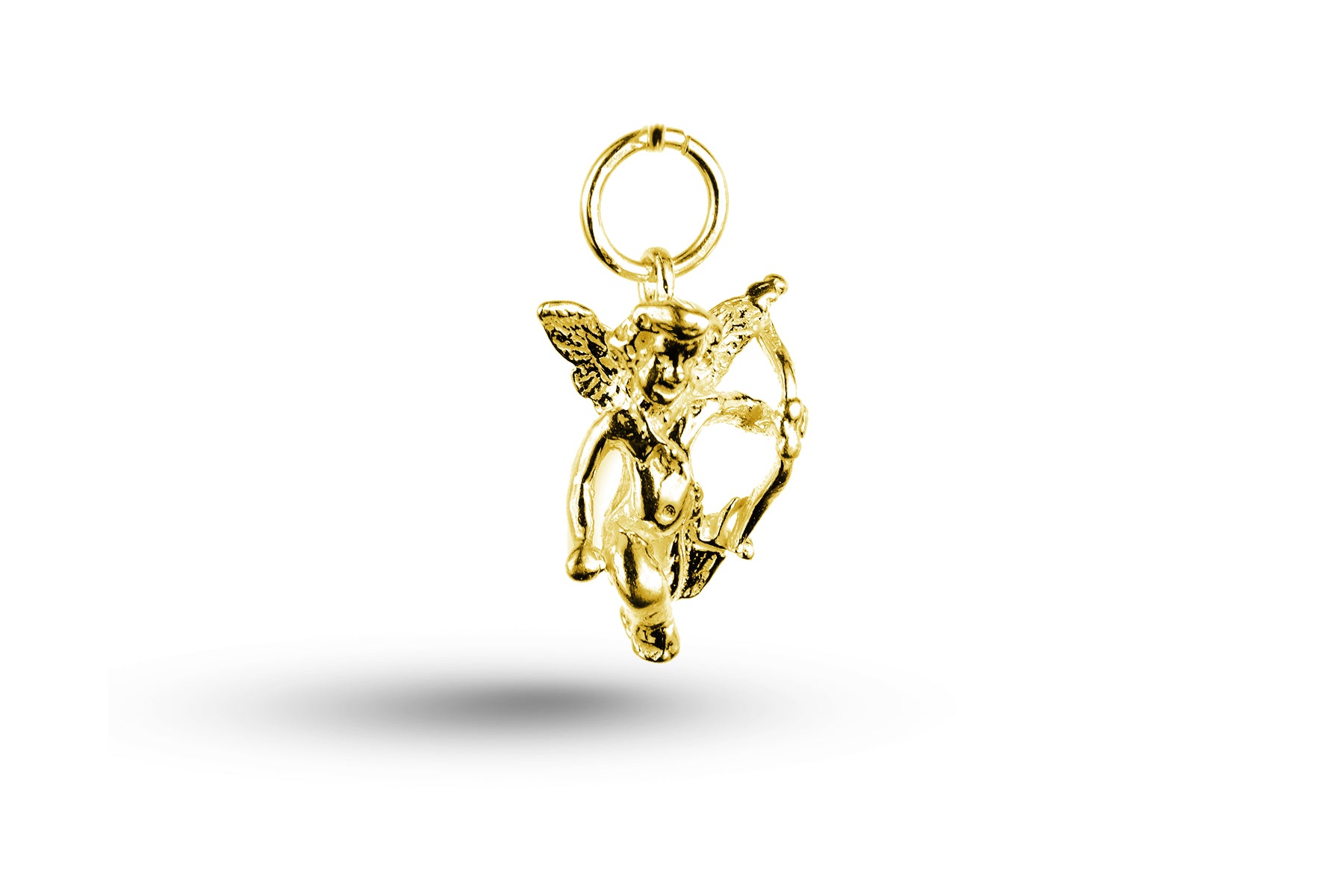 Yellow gold Cupid with Bow and Arrow charm.