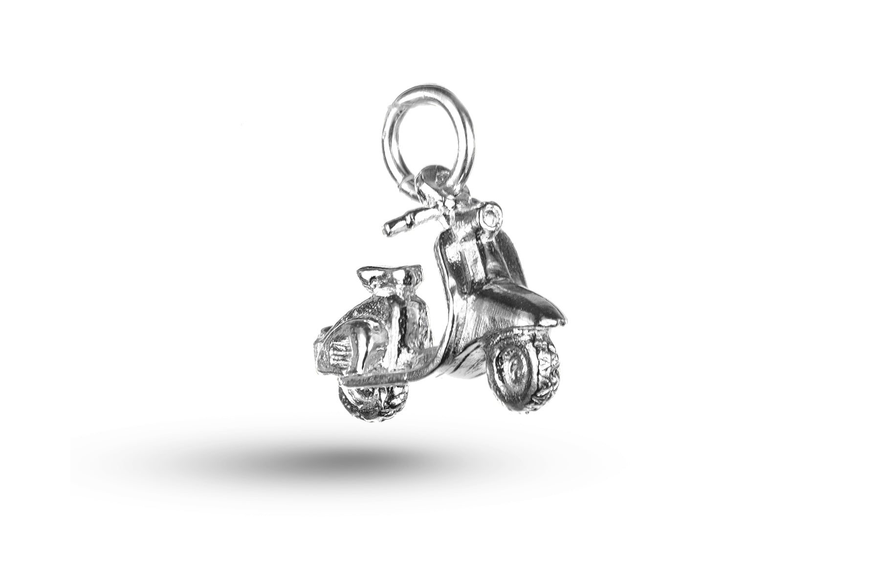 White gold Vespa Scooter charm.