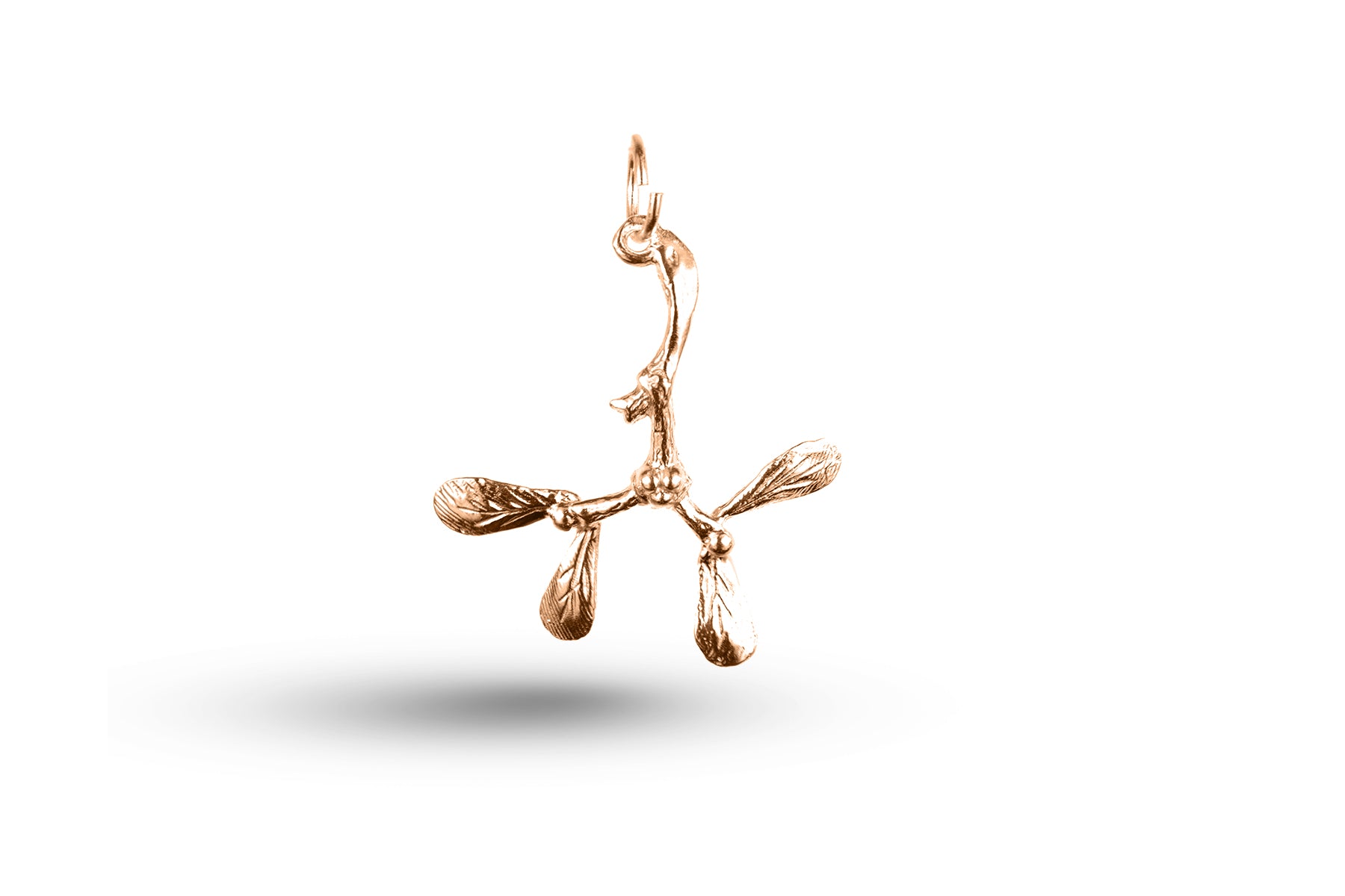 Rose gold Mistletoe Sprig Christmas charm.