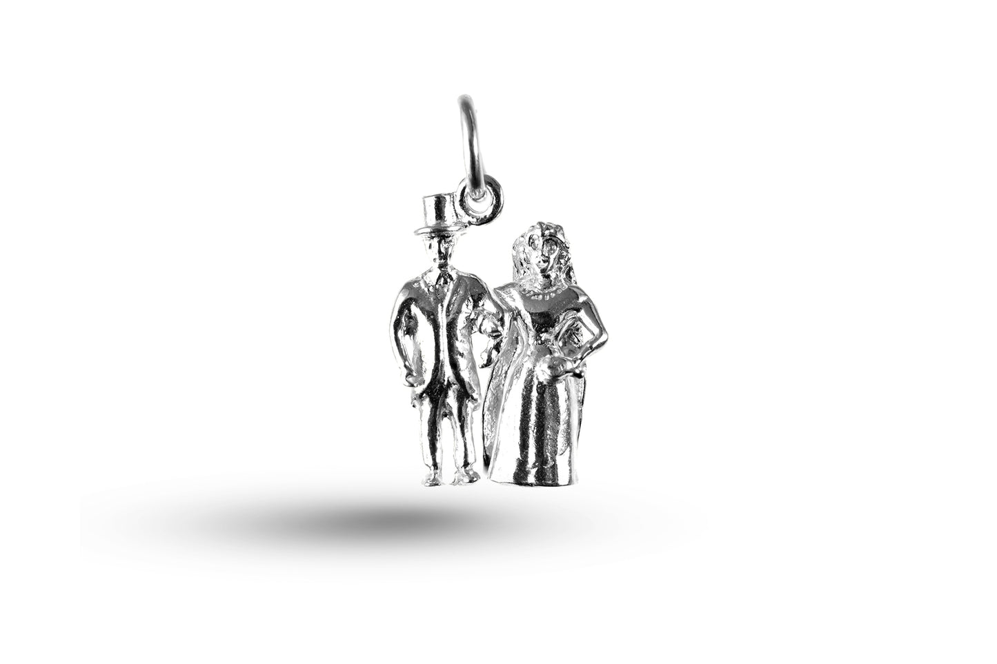 Luxury white gold Bride and Groom Wedding charm.