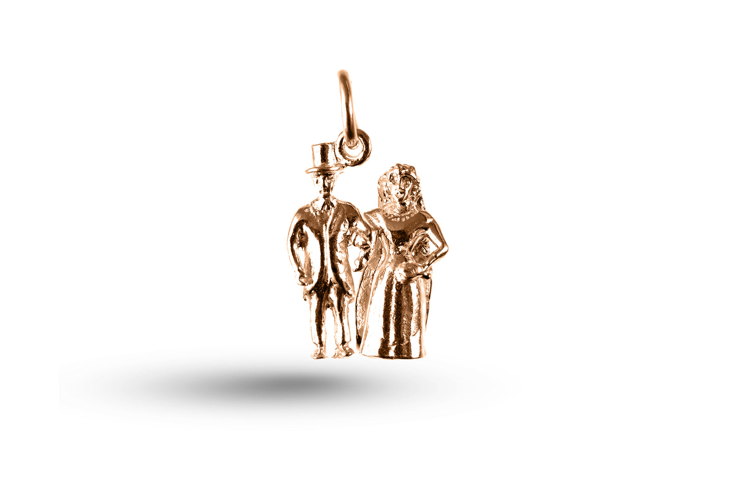 Luxury rose gold Bride and Groom Wedding charm.