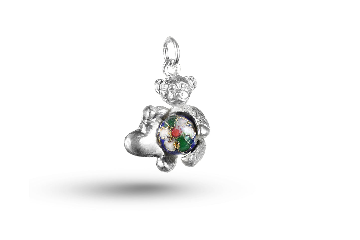 White gold Valentine Teddy with Stone charm.