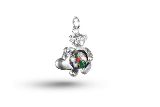 White gold Valentine Teddy with Stone charm.