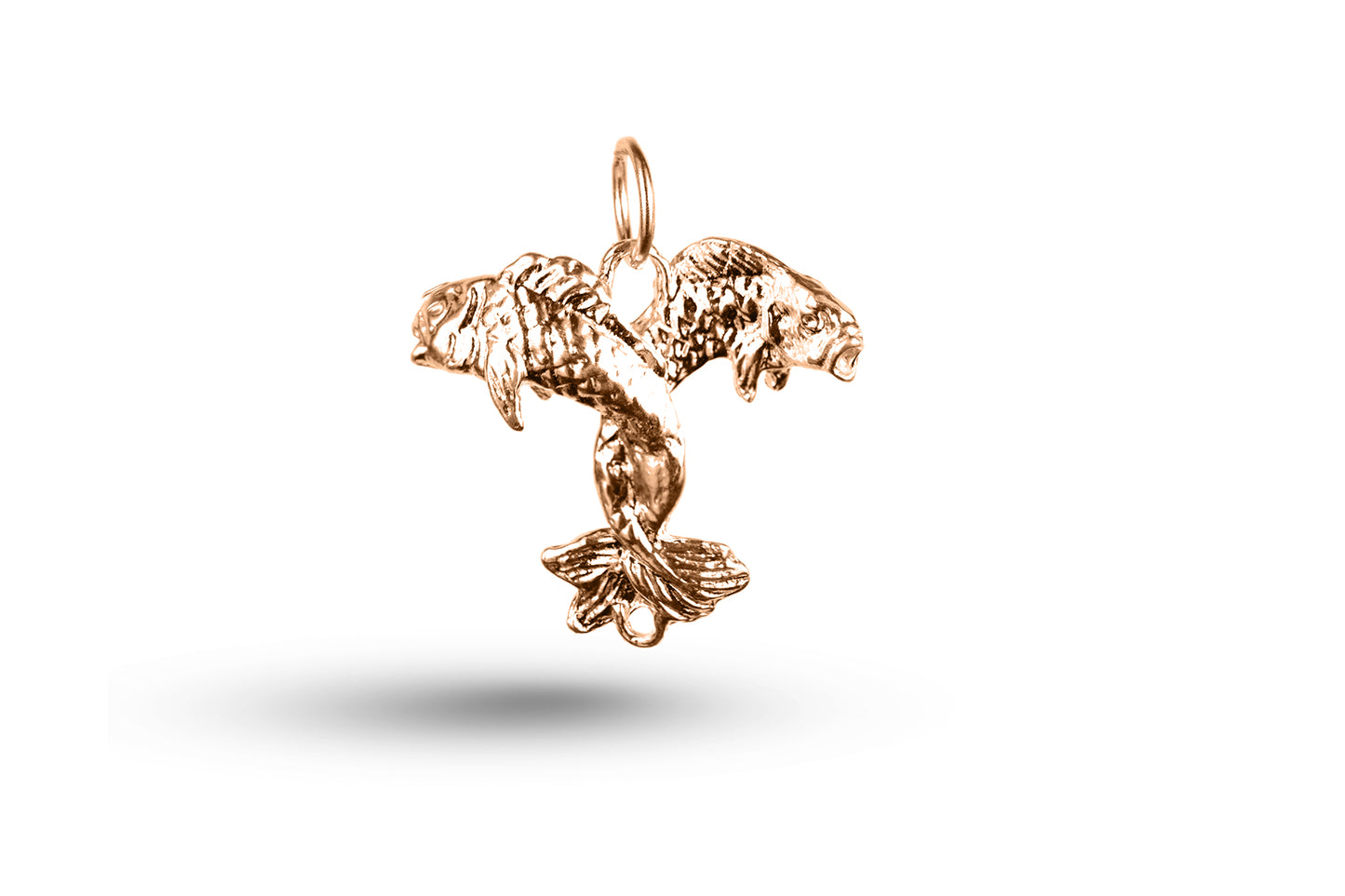 Rose gold Fish Entwined charm.