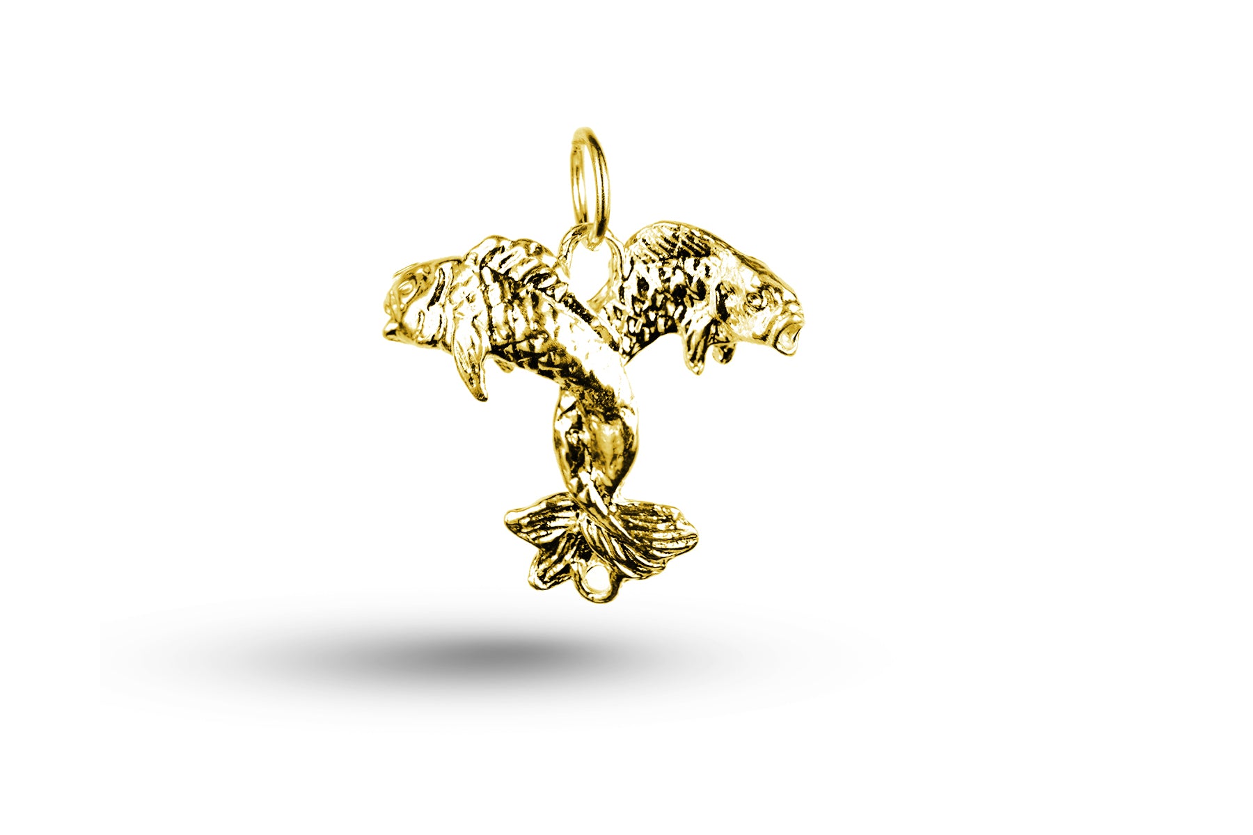 Yellow gold Fish Entwined charm.