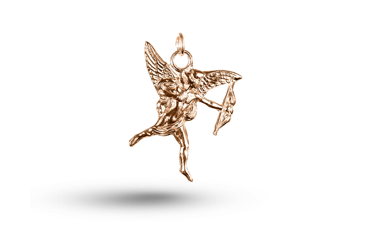Rose gold Heavy Cupid with Bow and Arrow charm.