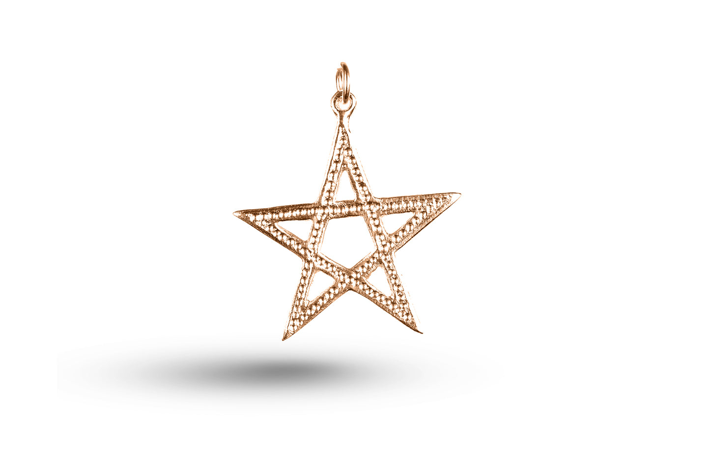 Rose gold Pentangle charm.