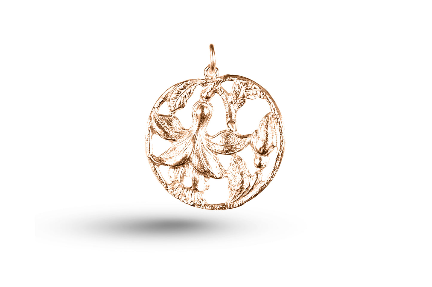 Luxury rose gold Art Nouveau fuschia charm.