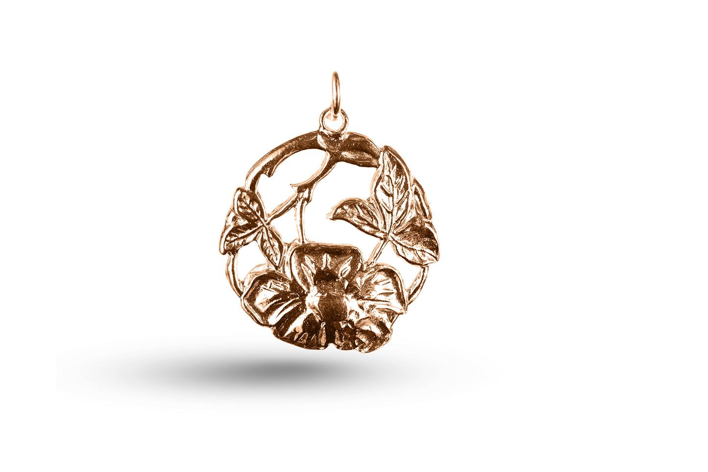 Luxury rose gold Art Nouveau rose charm.