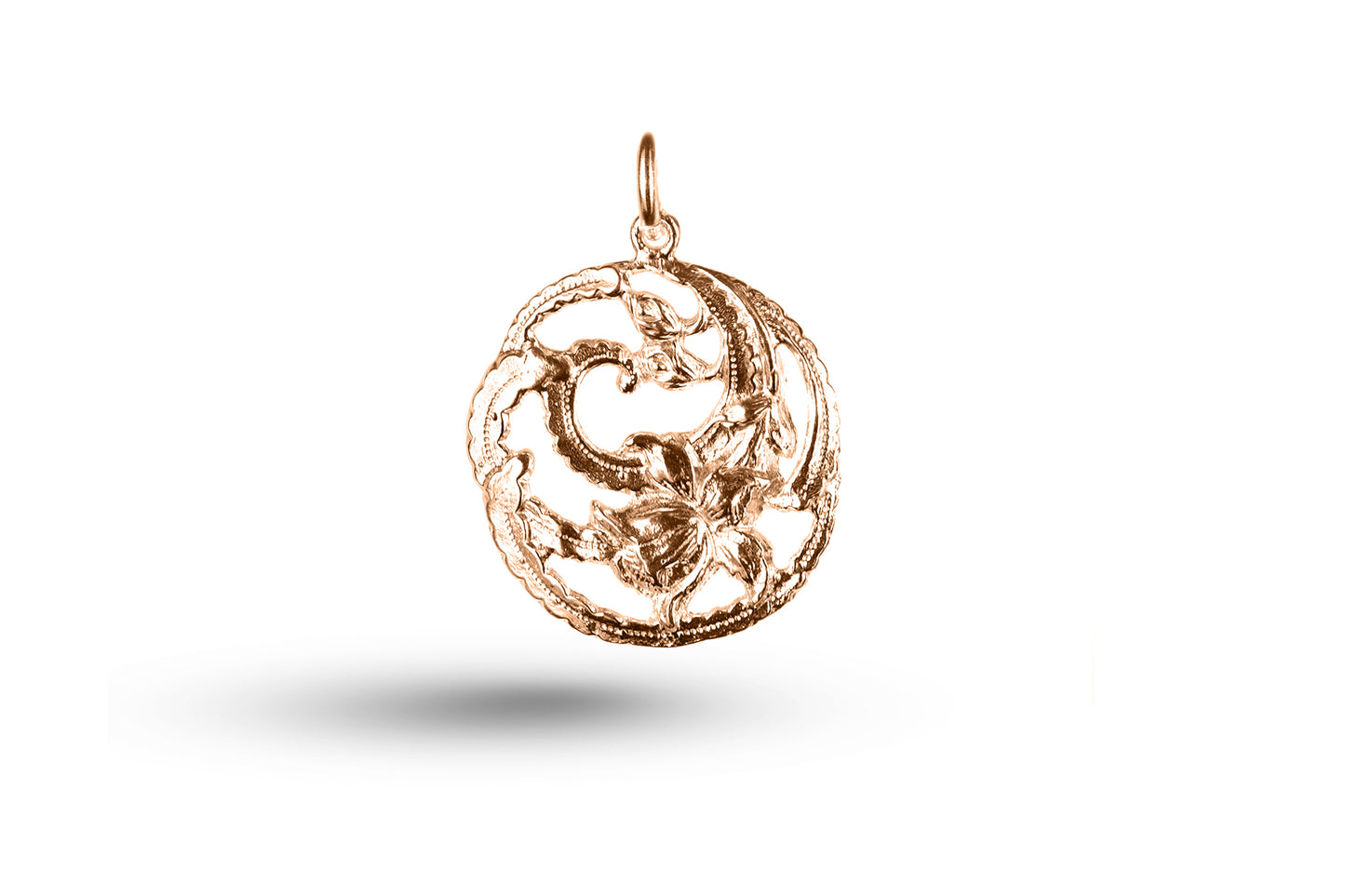 Luxury rose gold Art Nouveau daffodil charm.