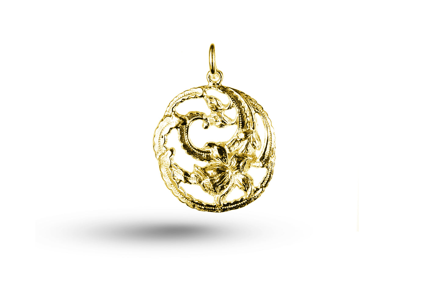 Luxury yellow gold Art Nouveau daffodil charm.