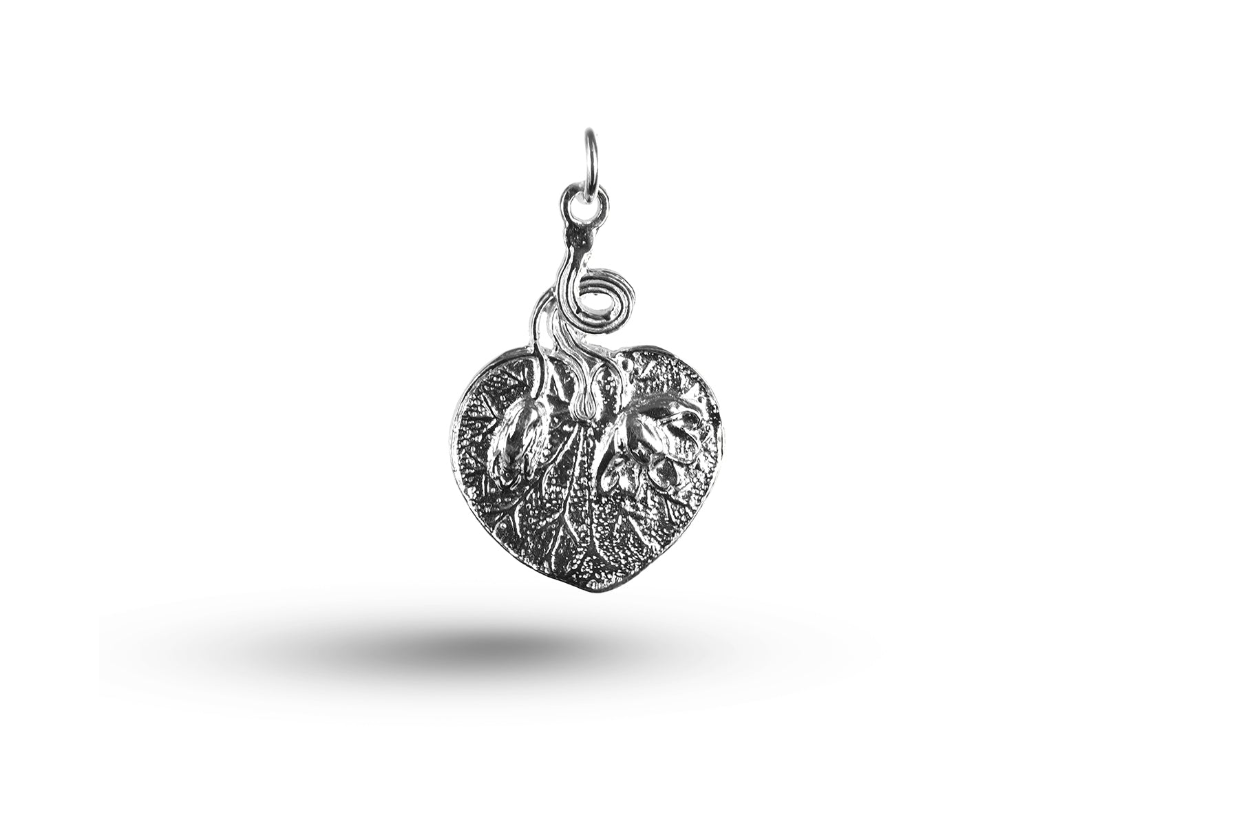 Luxury white gold Art Nouveau lilypad charm.