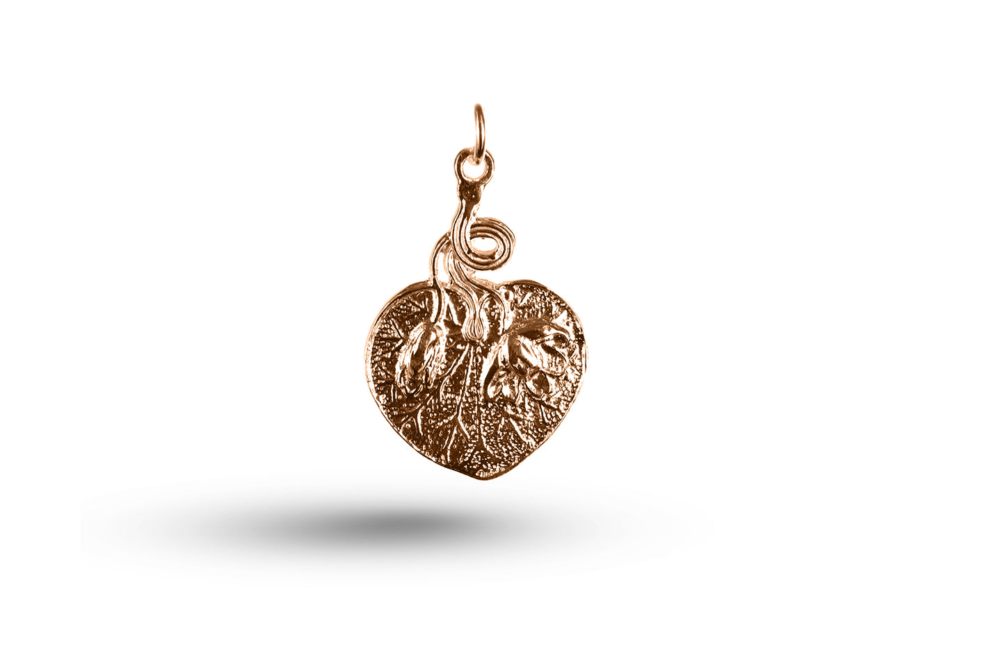 Luxury rose gold Art Nouveau lilypad charm.