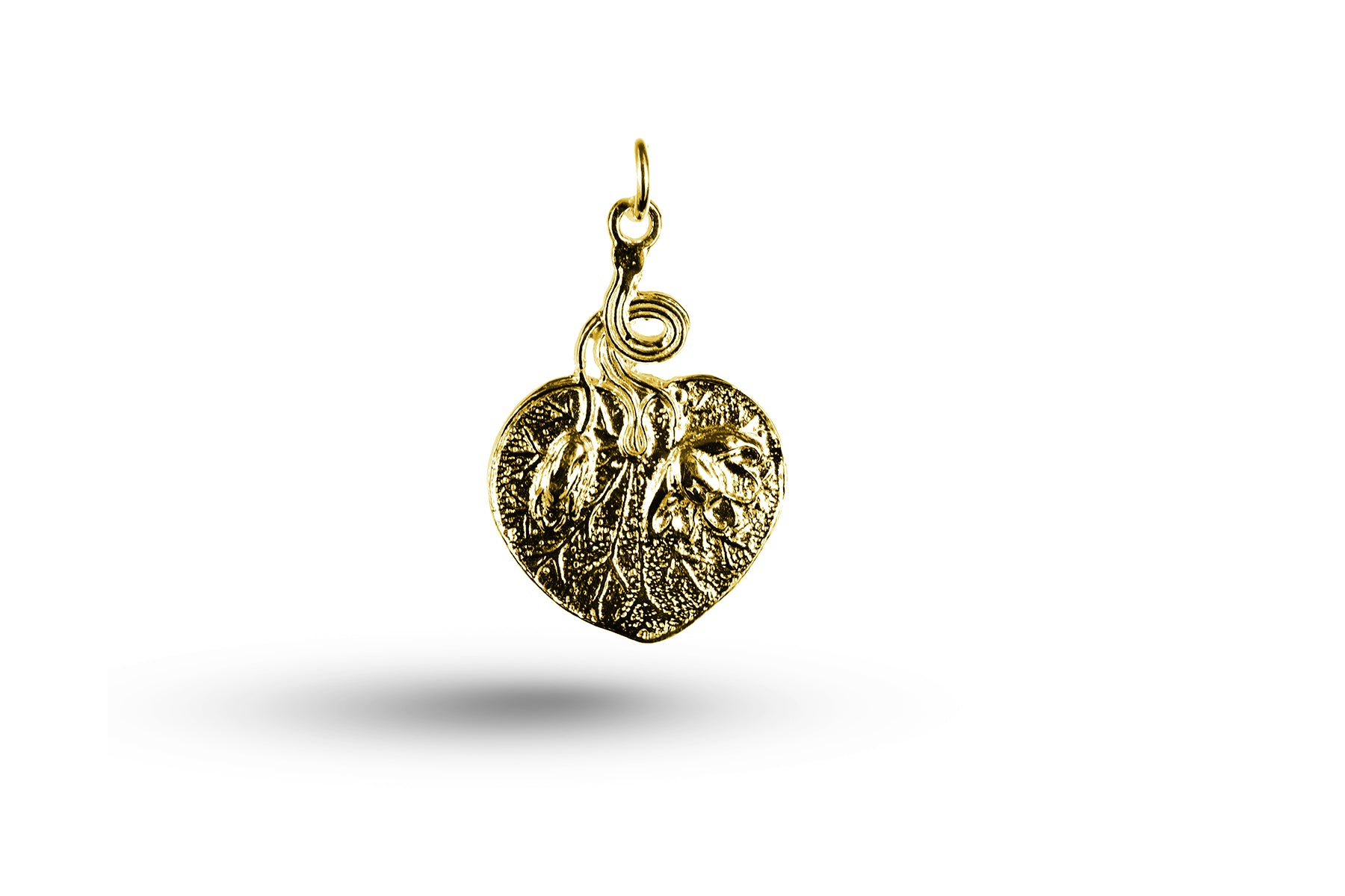 Luxury yellow gold Art Nouveau lilypad charm.