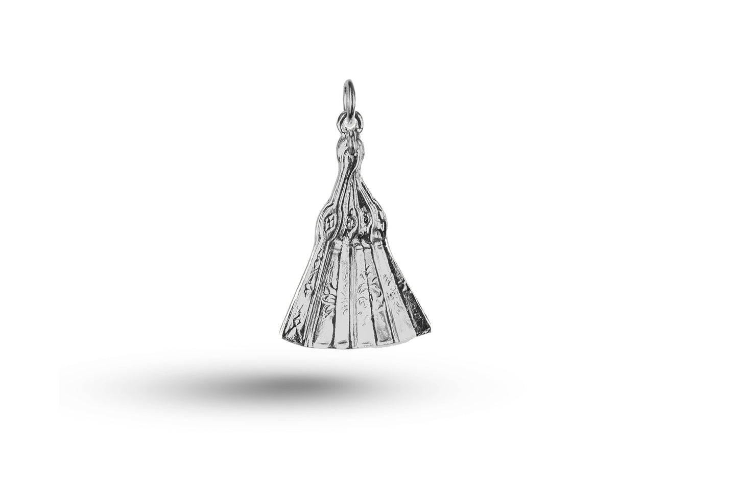 White gold Half Fan charm.