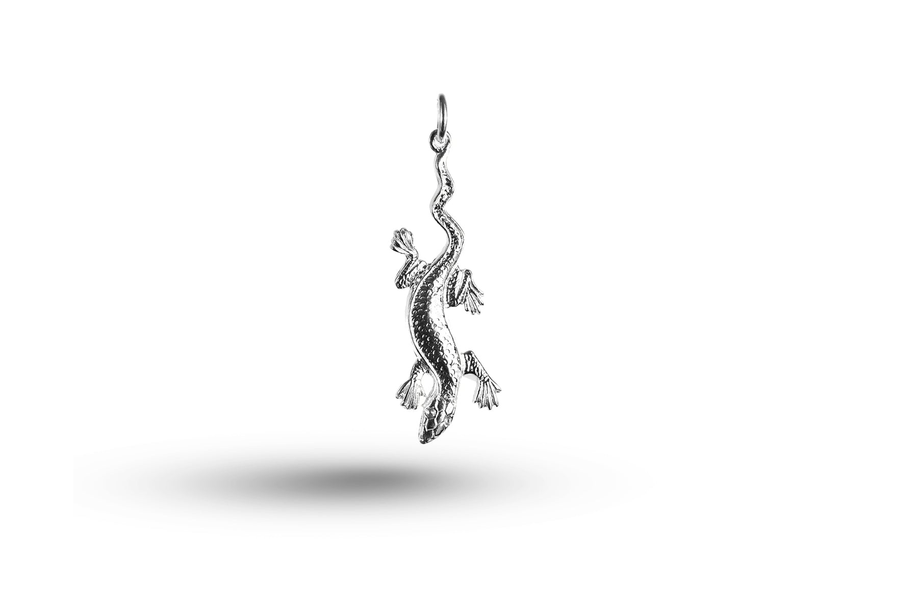 White gold Gecko charm.