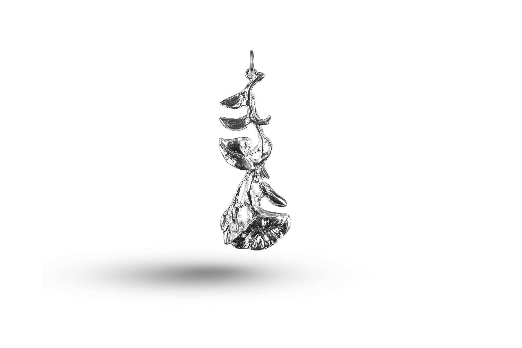 Luxury white gold Art Nouveau Bindweed charm.