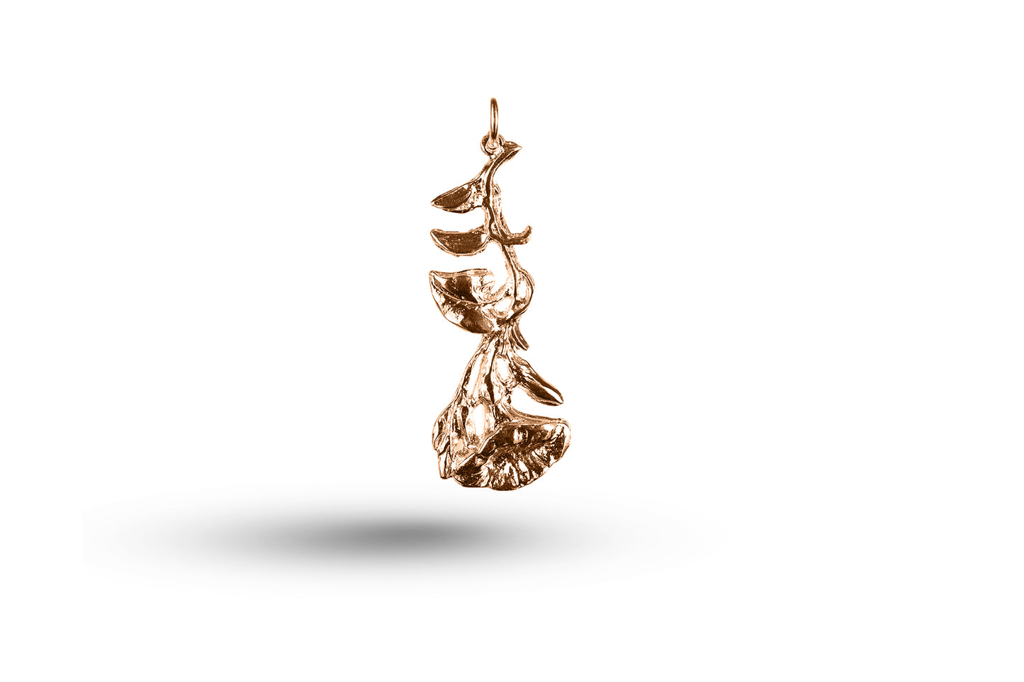 Luxury rose gold Art Nouveau Bindweed charm.