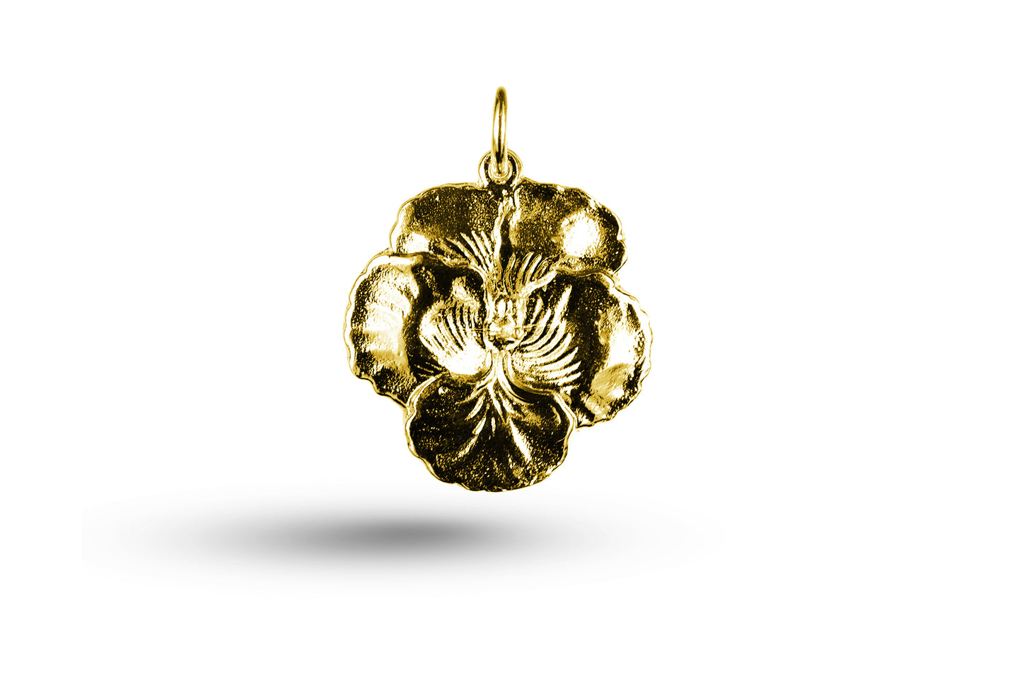 Luxury yellow gold Art Nouveau pansy charm.