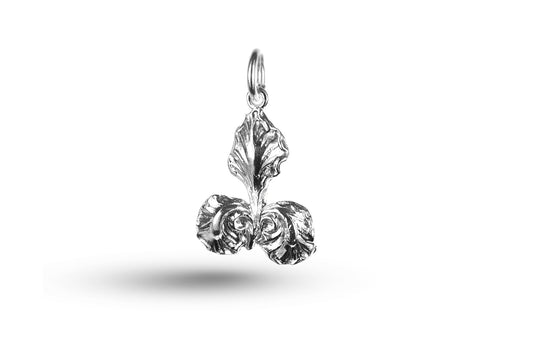 Luxury white gold Art Nouveau iris head charm.