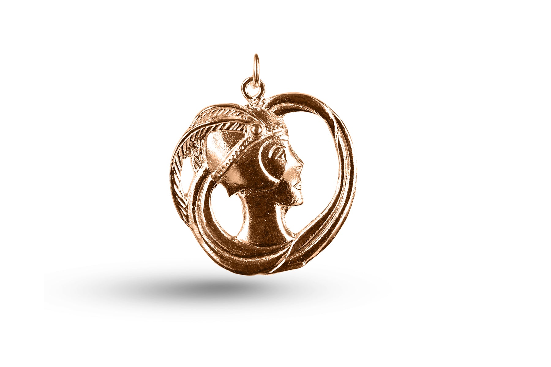 Luxury rose gold Art Nouveau flapper charm.