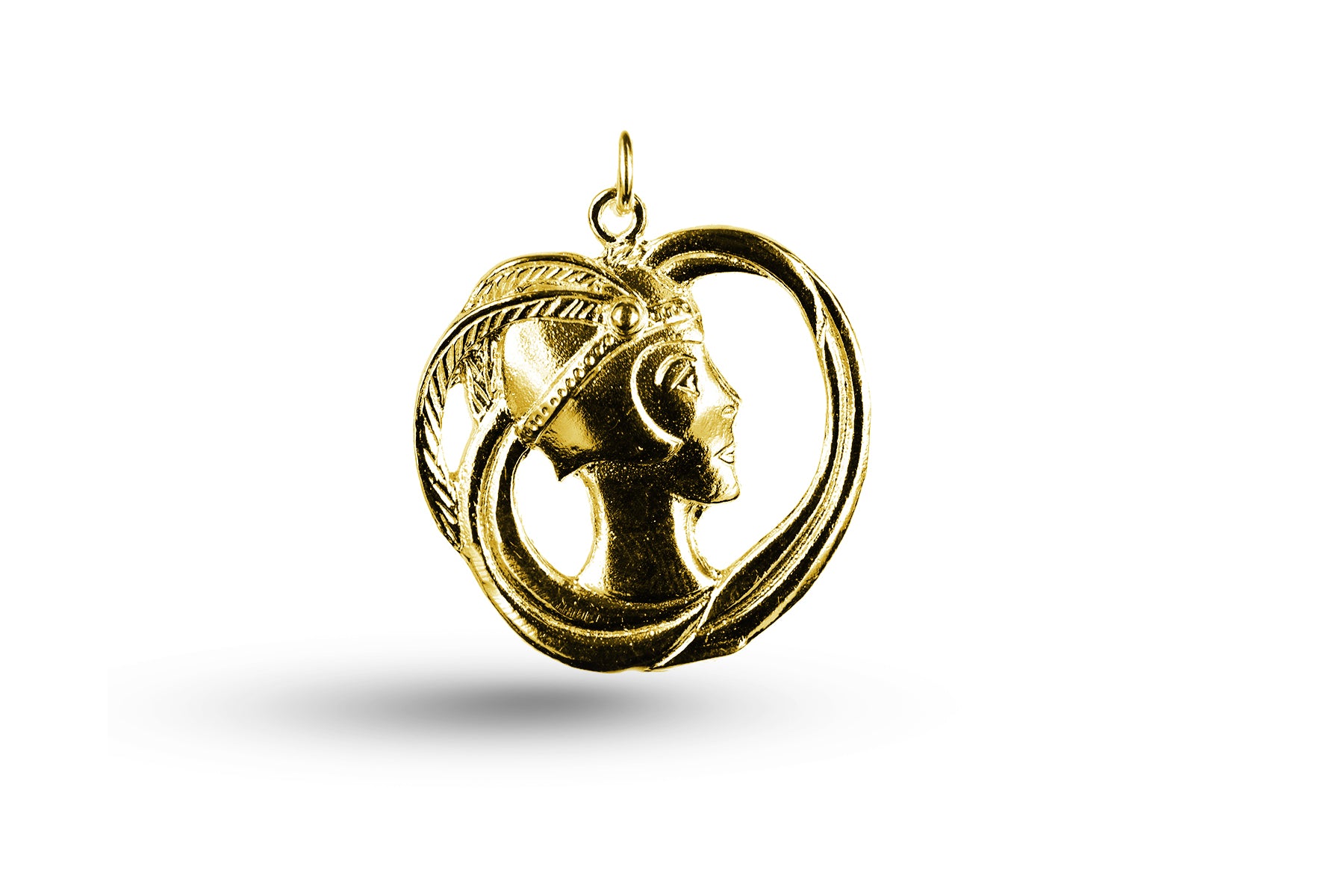 Luxury yellow gold Art Nouveau flapper charm.