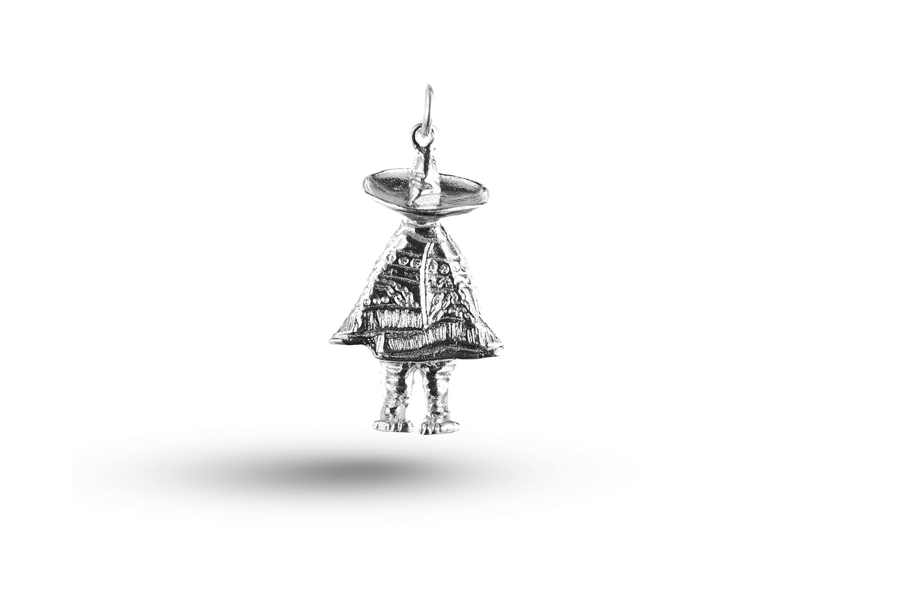 White gold Sleeping Mexican charm.