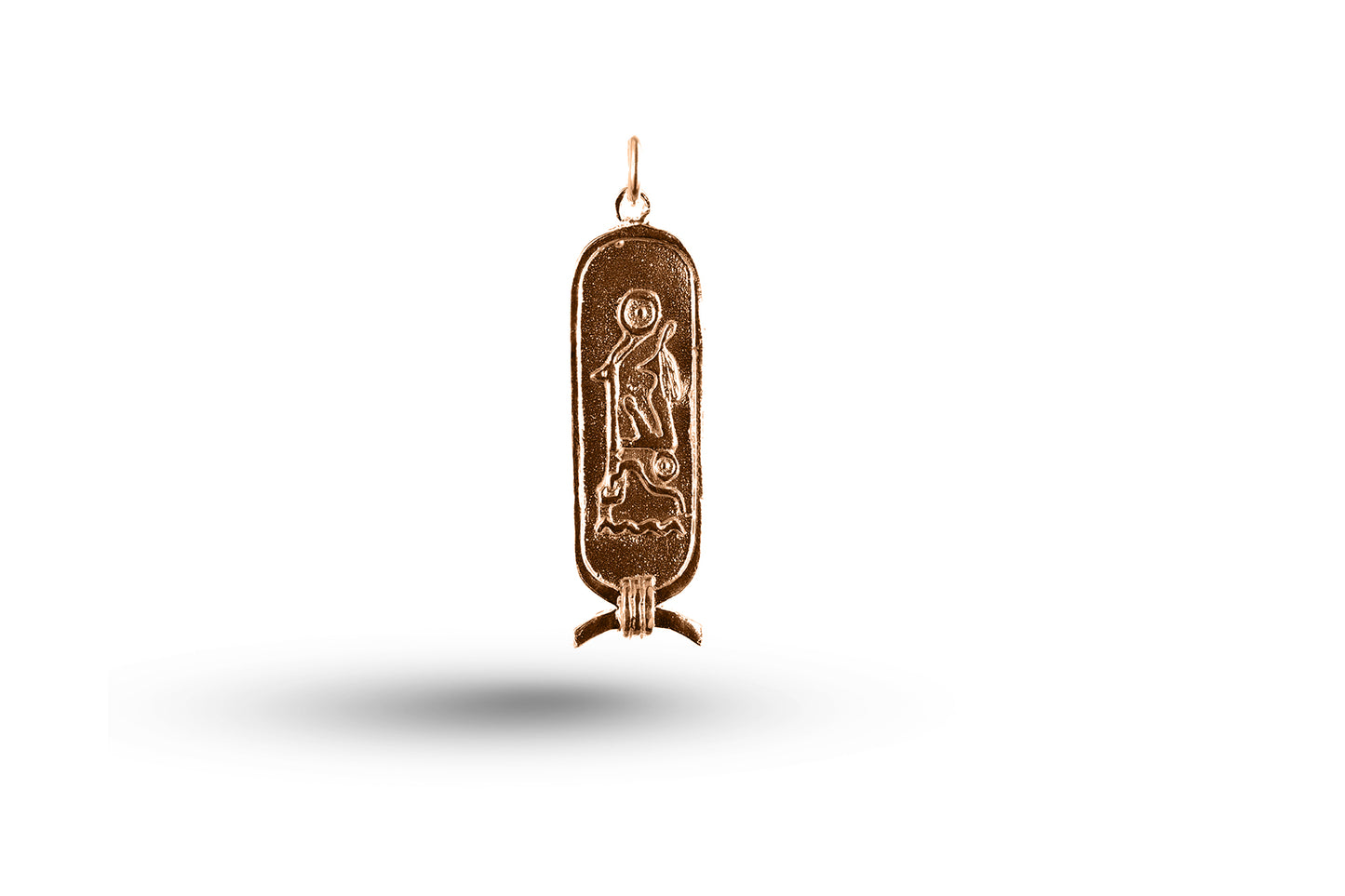 Luxury rose gold Akhenaten Cartouche charm.