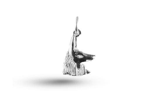 White gold Anubis charm.
