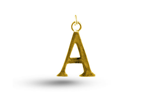 Yellow gold Alphabet Letter charm.
