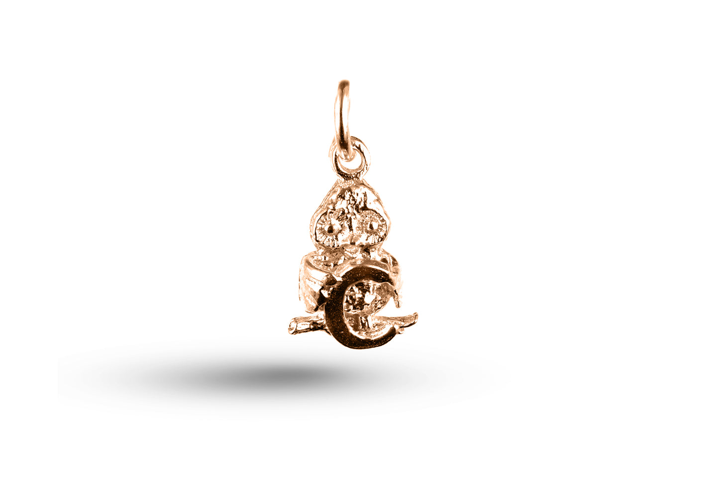 Rose gold Owl Alphabet C Letter charm.
