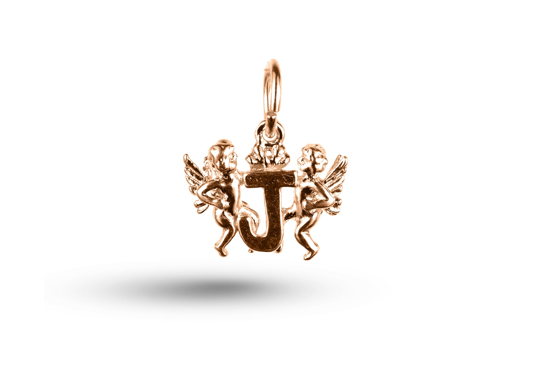 Rose gold Rose Gold Cherub Alphabet Letter charm.