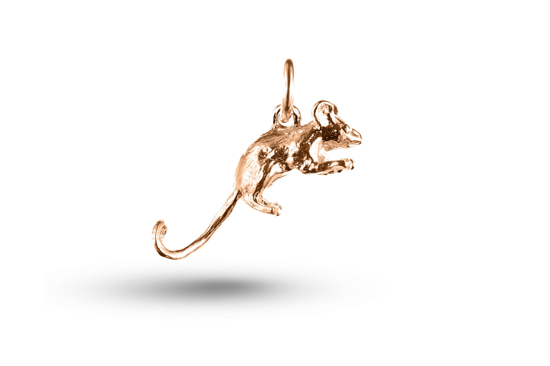 Rose gold Rat charm.