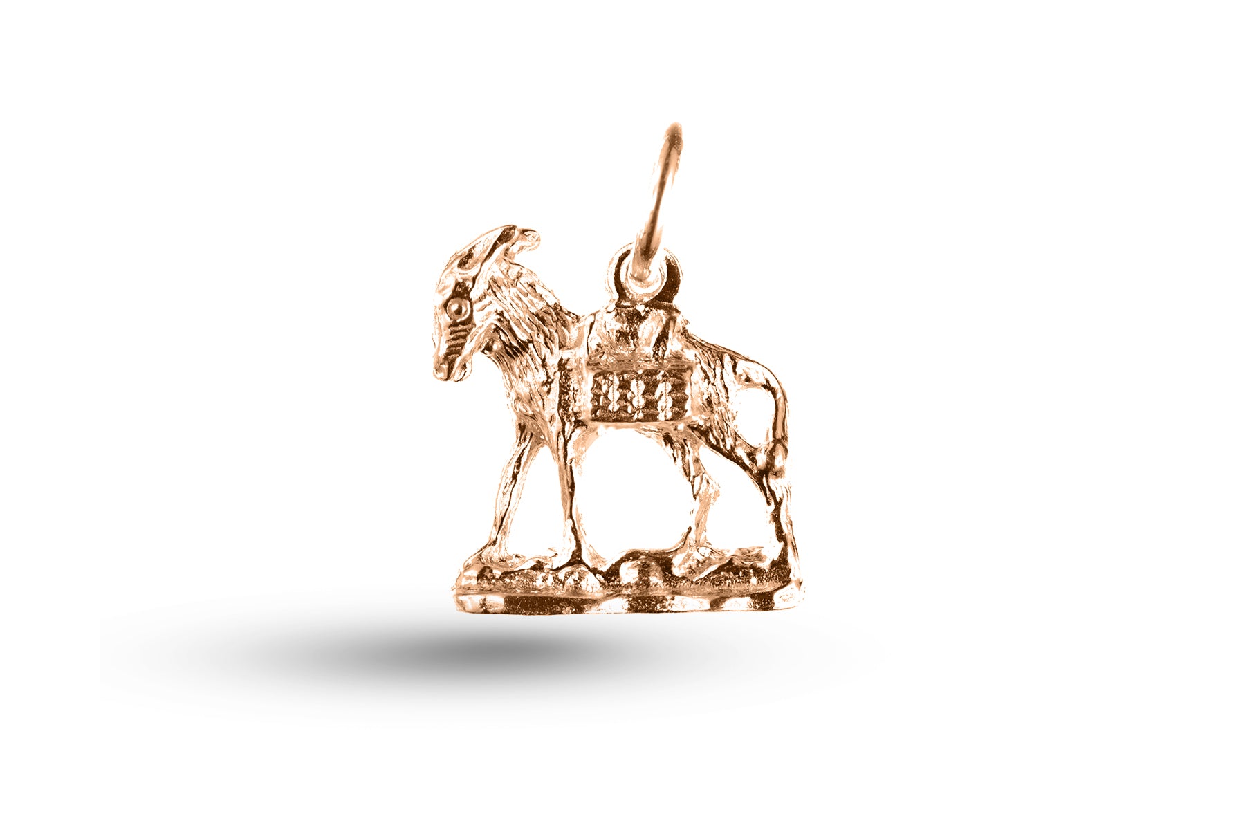 Rose gold Religious Donkey charm.