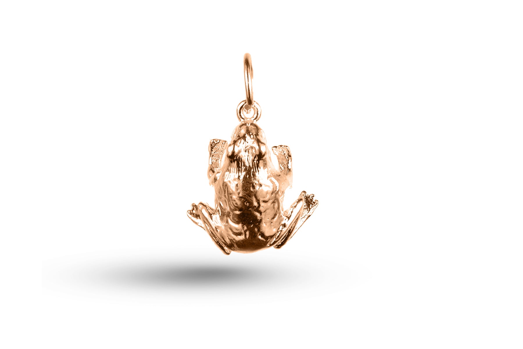 Rose gold Leaping Frog charm.