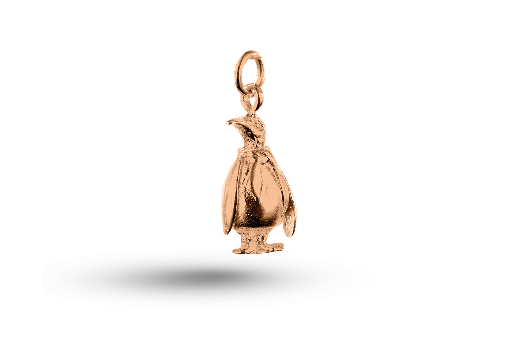 Rose gold Penguin charm.