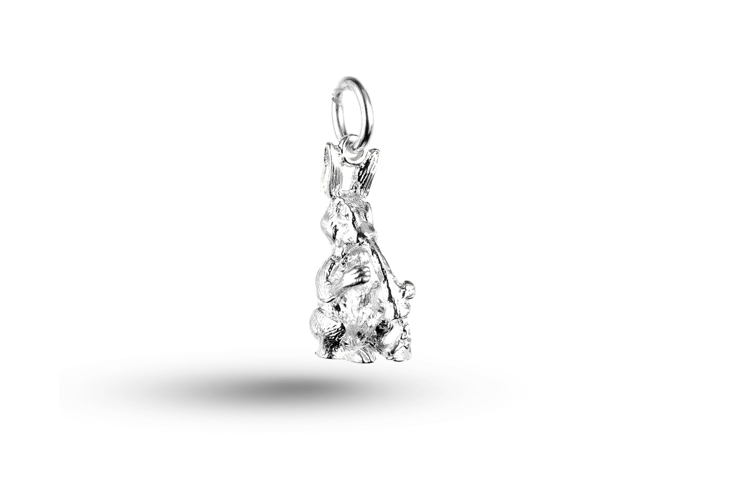 White gold Rabbit and Carrot charm.