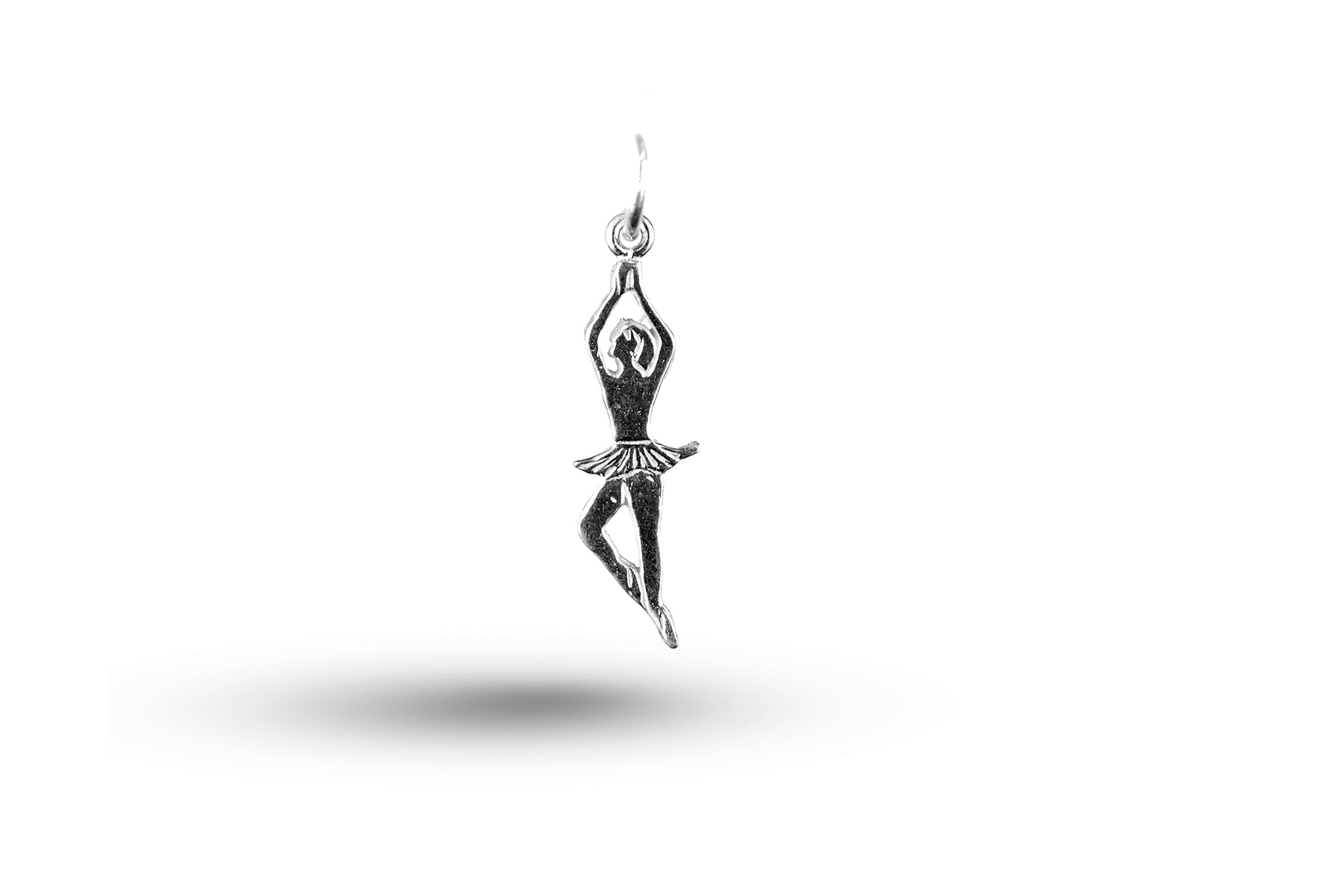 White gold Simple Ballet Dancer charm.