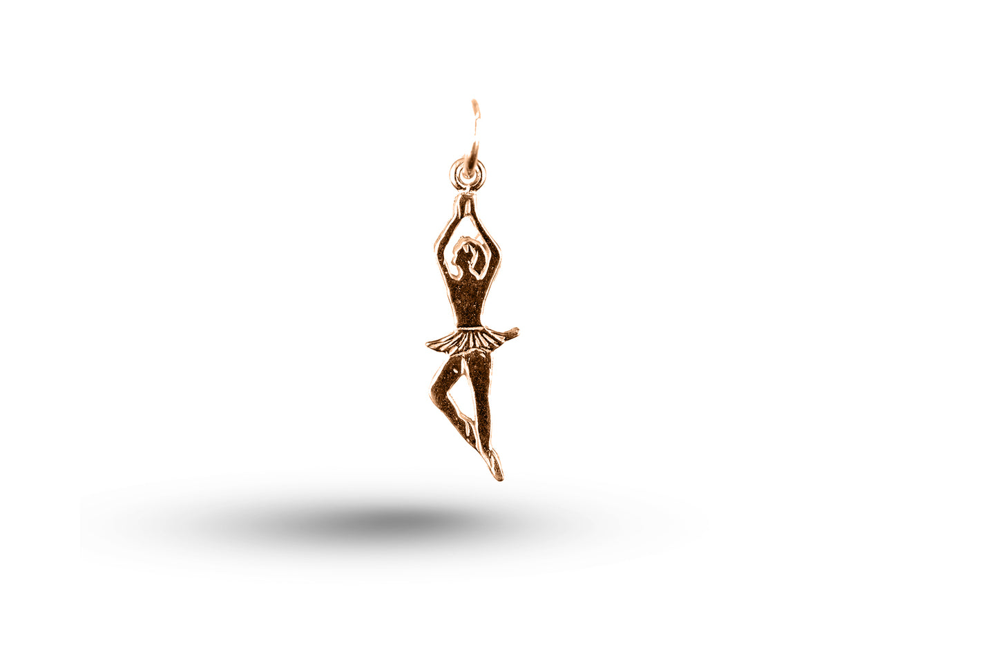 Rose gold Simple Ballet Dancer charm.