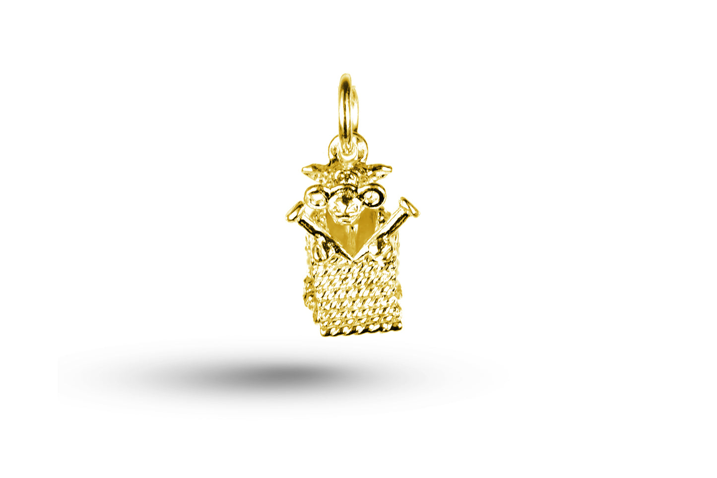 Yellow gold Knitting Sheep charm.